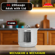 SS 20Guage Adak with Lid 750ml