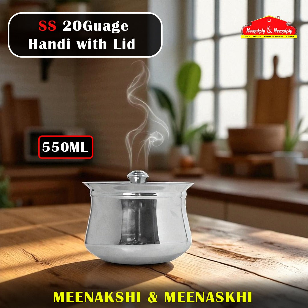 SS 20Guage Handi with Lid 550ml