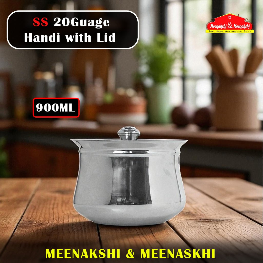 SS 20Guage Handi with Lid 900ml