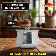 SS 20Guage Handi with Lid 900ml