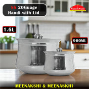 SS 20Guage Handi with Lid 900ml & 1.6L