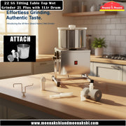 22 SS Tilting Table Top Wet Grinder 2L Plus with 1Ltr Drum Combo