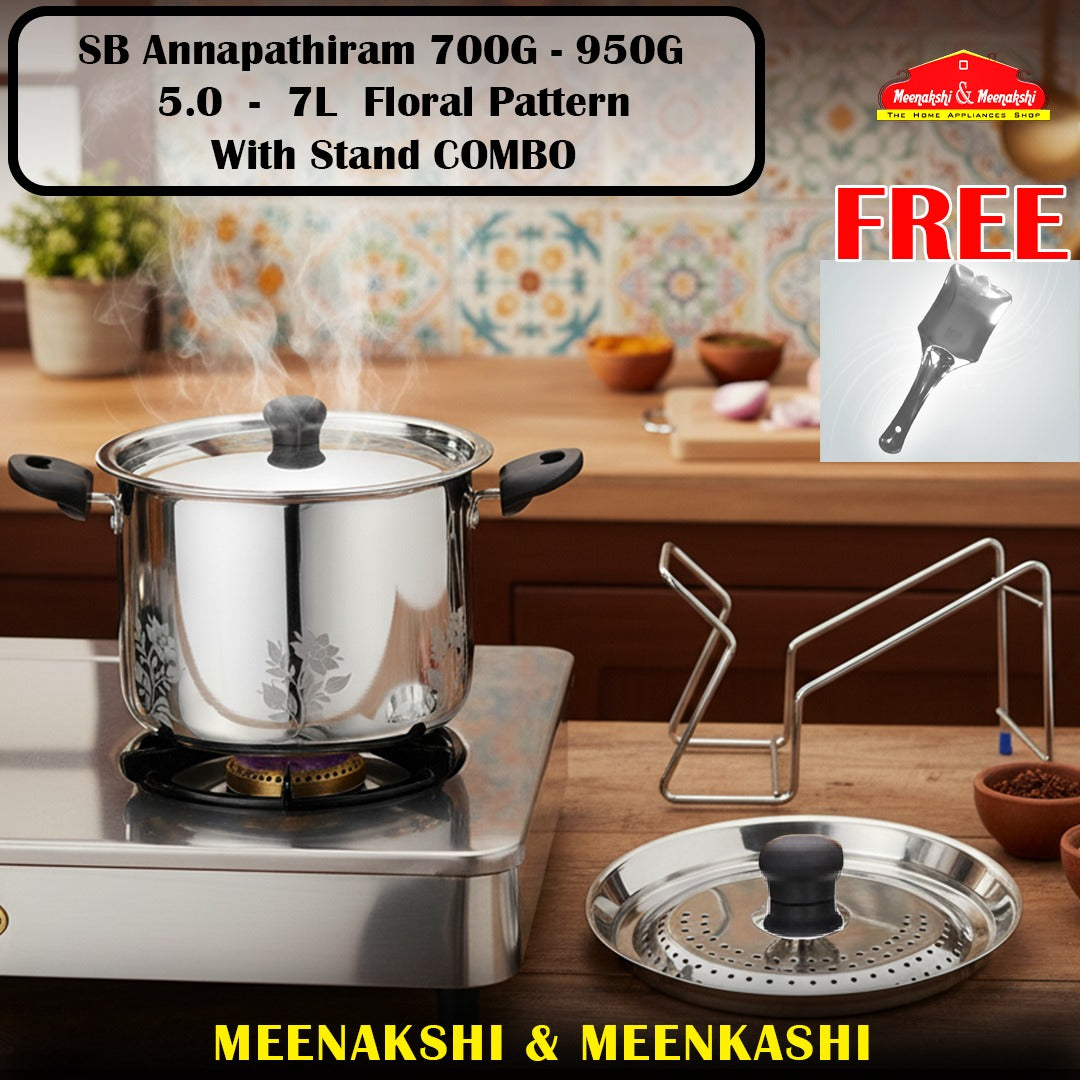 SB Annapathiram 5.0 700G - 950G 7L Floral Pattern With Stand Combo