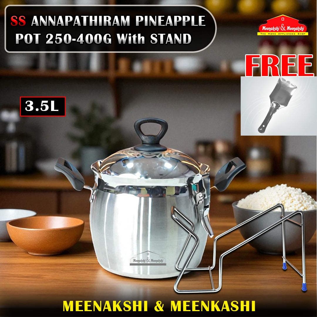 SS ANNAPATHIRAM PINEAPPLE POT 250-400G 3.5L With STAND