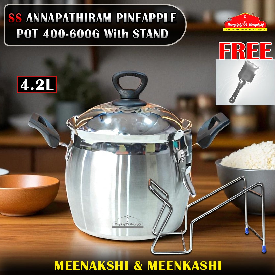SS ANNAPATHIRAM PINEAPPLE POT 400-600G 4.2L With STAND