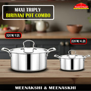 MAXI TRIPLY BIRIYANI POT 22CM & 32CM Combo