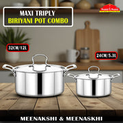 MAXI TRIPLY BIRIYANI POT 24CM & 32CM Combo