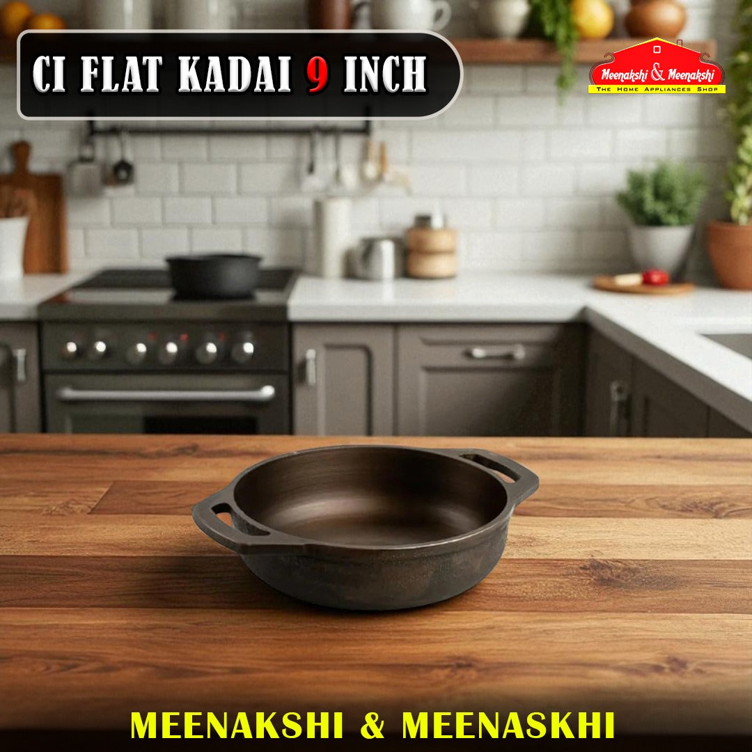 CI FLAT KADAI 9 INCH