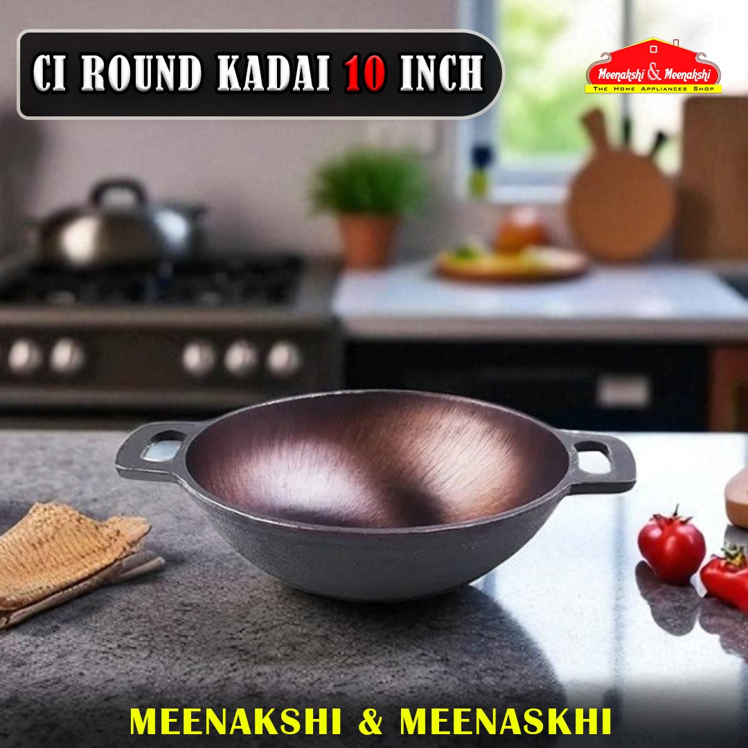 CI ROUND KADHAI 10 INCH