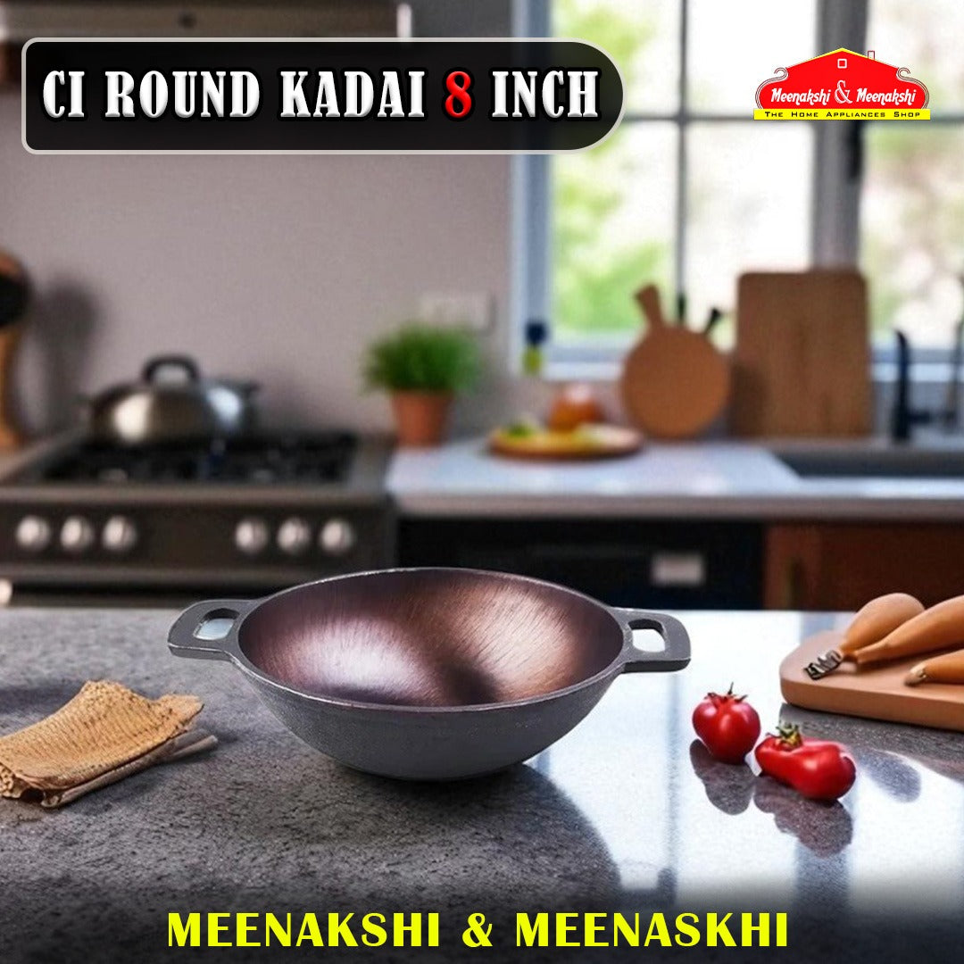 CI ROUND KADHAI 8 INCH
