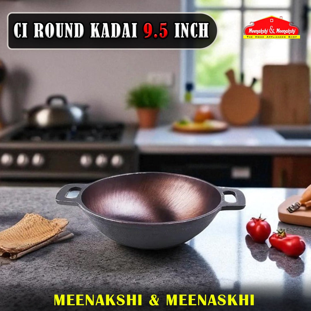 CI ROUND KADHAI 9.5 INCH