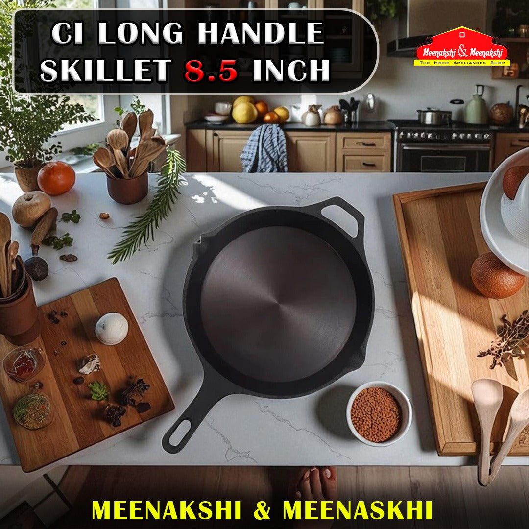 CI LONG HANDEL SKILLET-8.5 INCH