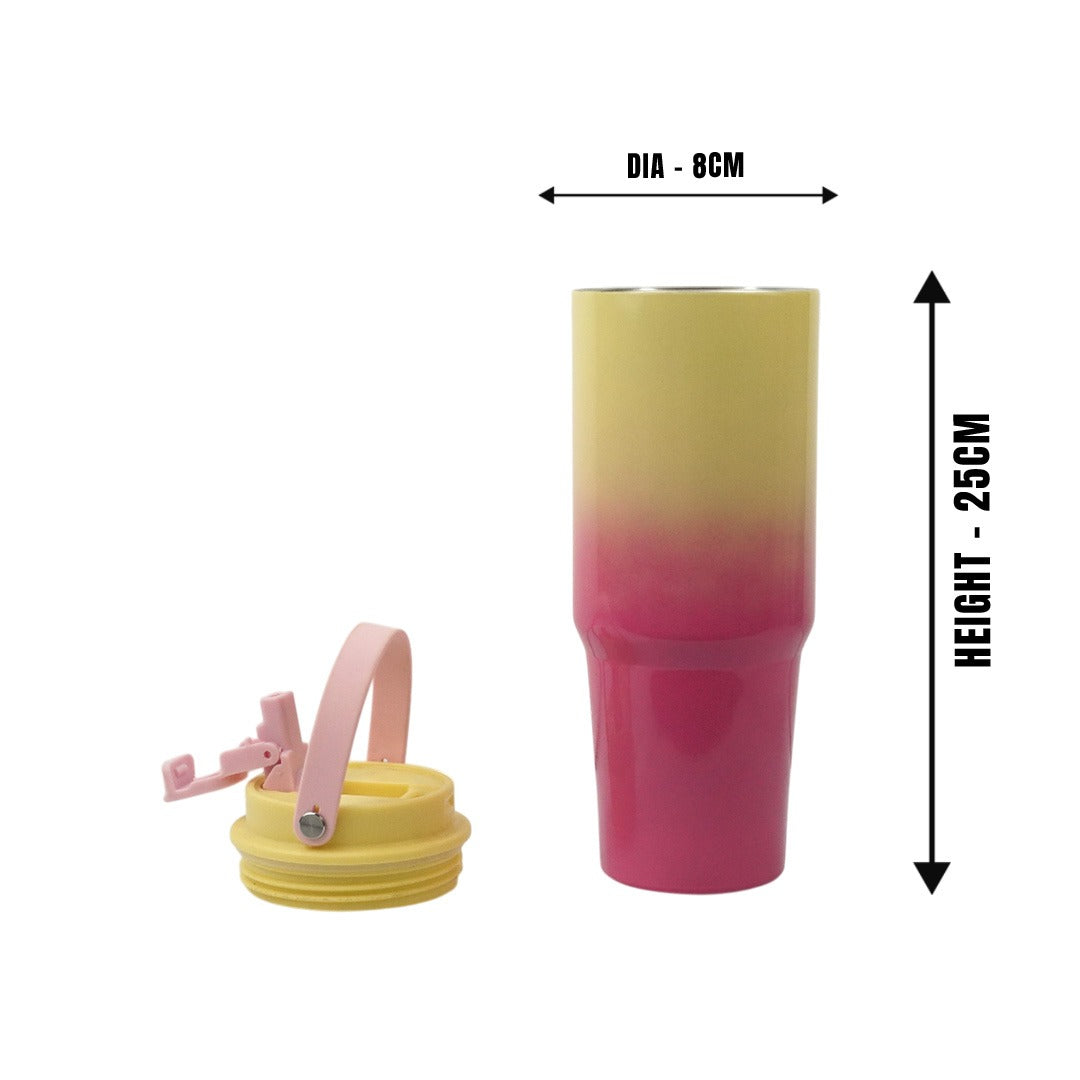 SS Gradiant Vacuum Cup 890ml Rose & Yellow