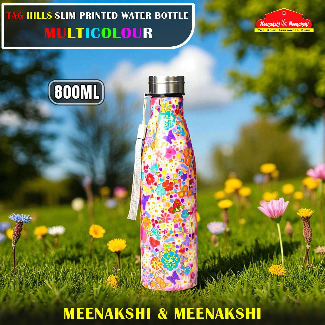 TAG HILLS Slim Printed Water Bottle Multicolour 800ml