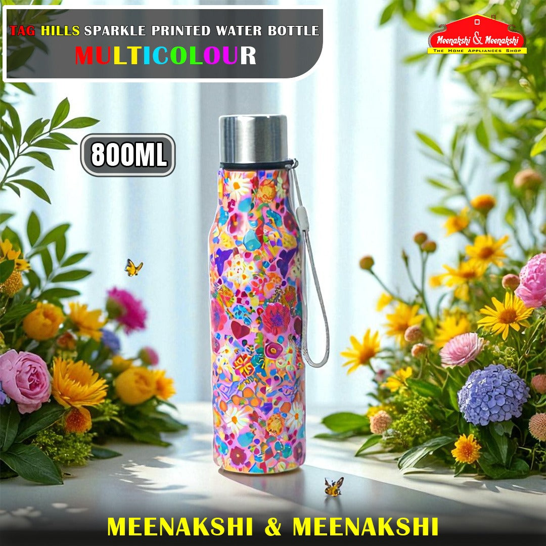TAG HILLS Slim Printed Water Bottle Multicolour 800ml