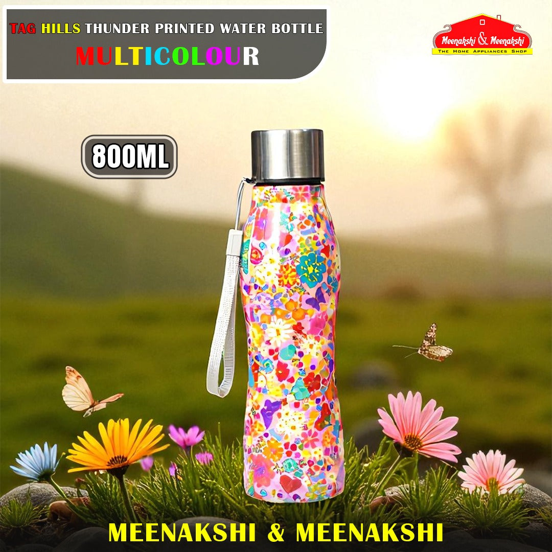 TAG HILLS Thunder Printed Water Bottle Multicolour 800ml