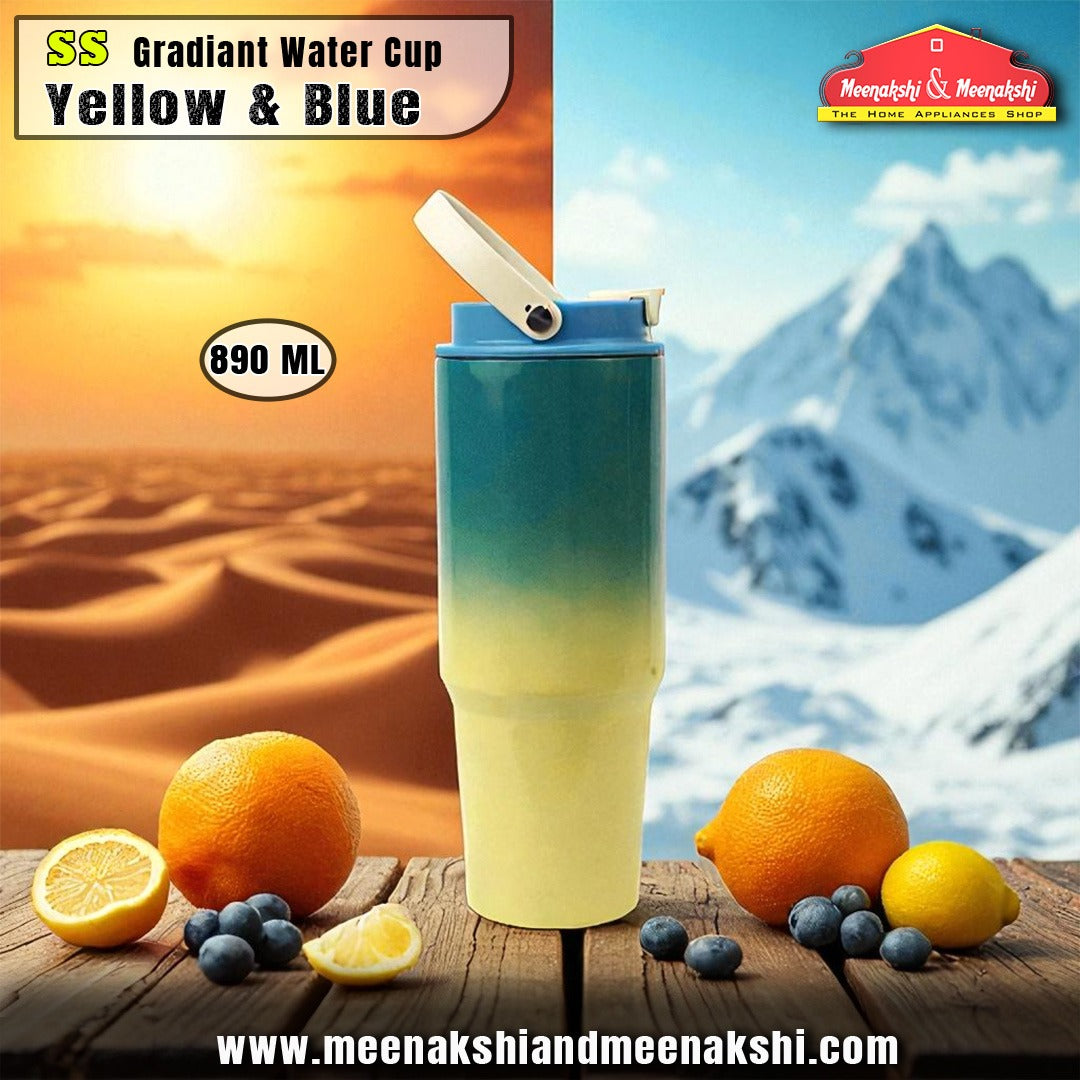 SS Gradiant Vacuum Cup 890ml Yellow & Blue