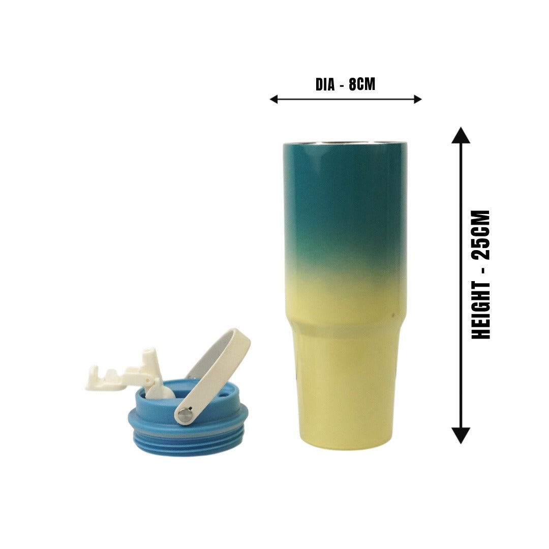 SS Gradiant Vacuum Cup 890ml Yellow & Blue