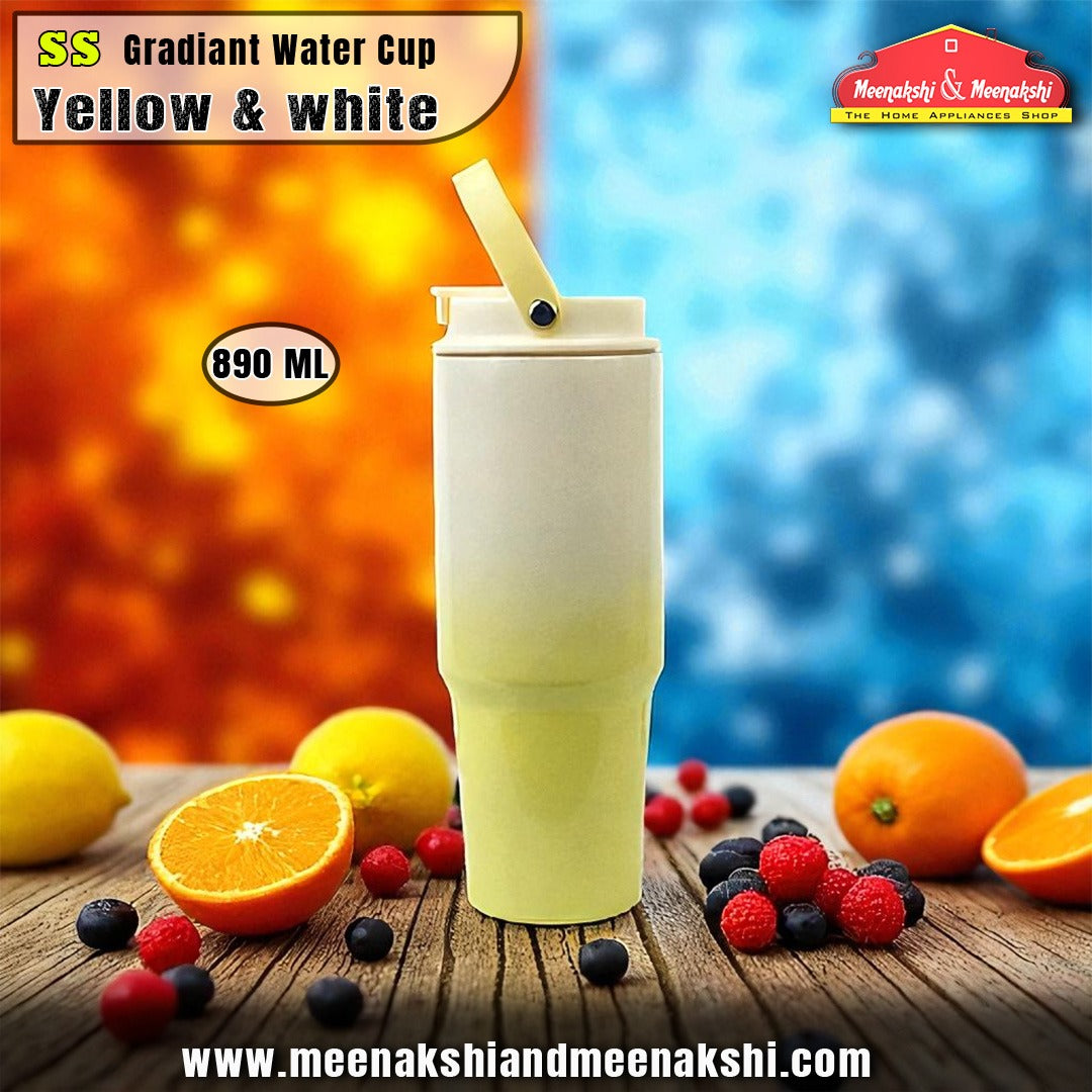 SS Gradiant Vacuum Cup 890ml Yellow & Ivory