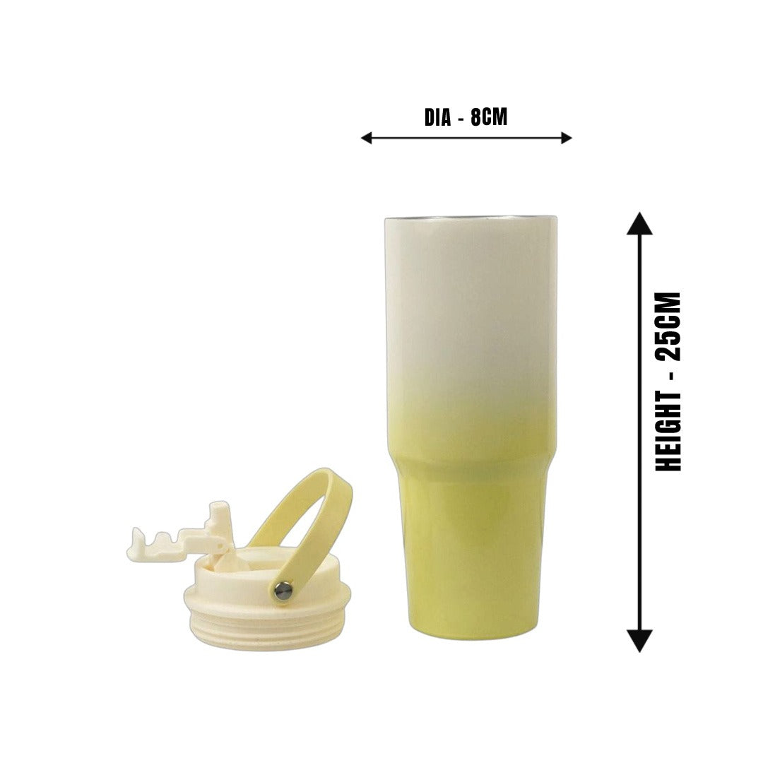 SS Gradiant Vacuum Cup 890ml Yellow & Ivory